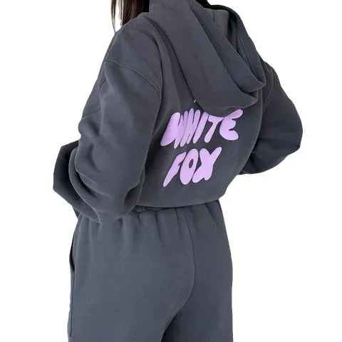 White Fox Hoodie Set