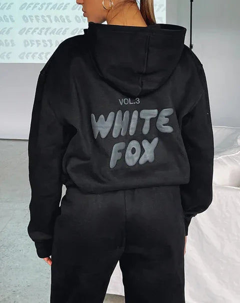 White Fox Hoodie Set