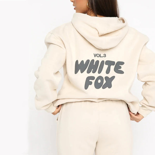 White Fox Hoodie Set